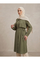 TUN05958-HKİ Çift Taraflı Aller Uzun Tunik-Haki