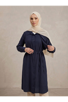 TUN05958-LCV Çift Taraflı Aller Uzun Tunik-Lacivert