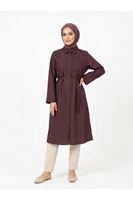 TUN05959-BRD Biye Detay Uzun Tunik-Bordo