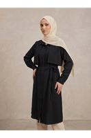 TUN05958-SYH Çift Taraflı Aller Uzun Tunik-Siyah