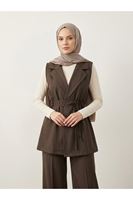 YEL00880-KHV Yaka Detay Yelek-Kahve