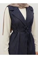 YEL00880-LCV Yaka Detay Yelek-Lacivert