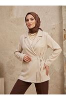 CKT01790-TAŞ Yandan Bağlamalı Ceket-Taş