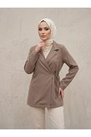 CKT01790-VİZ Yandan Bağlamalı Ceket-Vizon