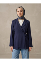 CKT01790-LCV Yandan Bağlamalı Ceket-Lacivert