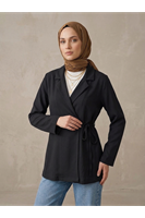 CKT01790-SYH Yandan Bağlamalı Ceket-Siyah