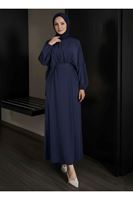 ELB04116-LCV Bağlamalı İkili Elbise-Lacivert