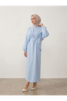 ELB04116-BBM Bağlamalı İkili Elbise-Bebe Mavisi