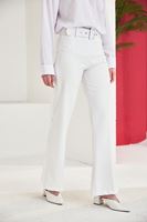 PNT01425-EKR İspanyol Paça Dabıl Pantolon-Ekru