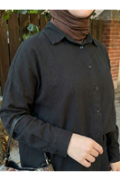 TUN05943-SYH Arka Roba Detay Tunik-Siyah