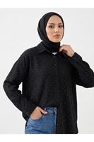TUN05954-SYH Taş Detay Tunik-Siyah