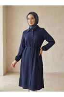 TUN05961-LCV Uzun Tensel Tunik-Lacivert