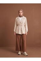 CKT01789-TAŞ Beli Tünelli Kol Lastik Ceket-Taş