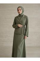 ELB04142-HKİ Ceketli İkili Elbise-Haki