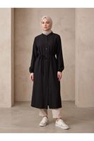 TUN05963-SYH Hakim Yaka Uzun Tunik-Siyah