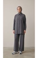 PİT00510-ANT Cep Detay Pantolonlu Takım-Antrasit