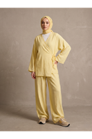 PİT00478-SRI Yan Bağlamalı Çilek Takım-Sarı