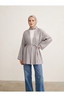 HIR02444-84 Çilek Hırka-Açık Gri