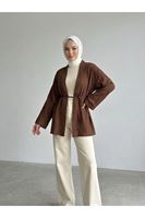 HIR02444-KHV Çilek Hırka-Kahve