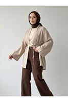 HIR02444-VİZ Çilek Hırka-Vizon