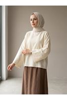 TUN05979-TAŞ Geniş Takma Manşet Tunik-Taş