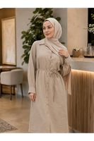 TUN05971-VİZ Yarasa Kol Uzun Tunik-Vizon