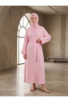 ELB04155-PMB Yarasa Elbise-Pembe
