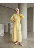 ELB04155-SRI Yarasa Elbise-Sarı