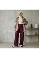 PNT01569-BRD Pantolon Bol Paça-Bordo