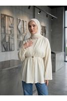 HIR02446-TAŞ Düğme Detay Çilek Hırka-Taş