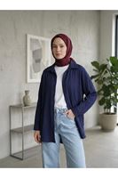 TUN05952-LCV Kendinden Çizgili Tunik-Lacivert
