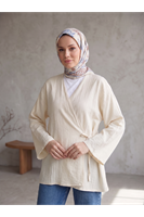 TUN05991-TAŞ Yan Bağlamalı Çilek Tunik-Taş