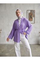 HIR02444-LİL Çilek Hırka-Lila