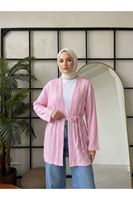 HIR02453-PMB Ağaç Kabuğu Hırka-Pembe