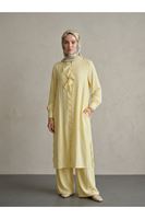 PİT00522-SRI Biritli Pantolonlu Takım-Sarı