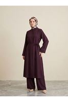 PİT00536-BRD Takma Manşet Hakim Yaka Takım-Bordo