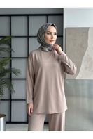 PİT00544-BEJ Roba Detay Pantolonlu Takım-Bej