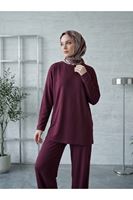 PİT00544-BRD Roba Detay Pantolonlu Takım-Bordo