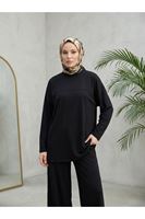 PİT00544-SYH Roba Detay Pantolonlu Takım-Siyah