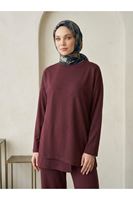 PİT00546-BRD Ön Hareket Detay Pantolonlu Takım-Bordo