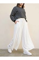 PNT01579-EKR Pileli Oysho Pantolon-Ekru