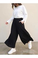PNT01579-SYH Pileli Oysho Pantolon-Siyah