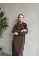ELB04176-KHV Reglan Kol Oysho Elbise-Kahve
