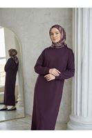 ELB04177-BRD Manşet Detay Oysho Elbise-Bordo