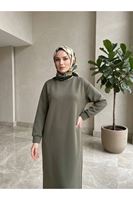 ELB04177-HKİ Manşet Detay Oysho Elbise-Haki