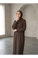 ELB04177-KHV Manşet Detay Oysho Elbise-Kahve