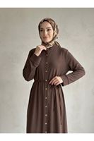 PİT00552-KHV Hakim Yaka Pantolonlu Pike Takım-Kahve