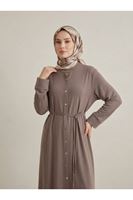 PİT00552-P102 Hakim Yaka Pantolonlu Pike Takım-Açık Kahve