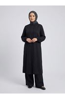 PİT00554-SYH Hakim Yaka Pantolonlu Takım-Siyah