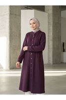 TUN06026-BRD Hakim Yaka  Uzun Oysh Tunik-Bordo